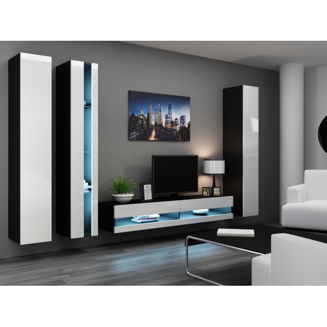 Cama TV stand VIGO NEW 30/140/40 black/white gloss