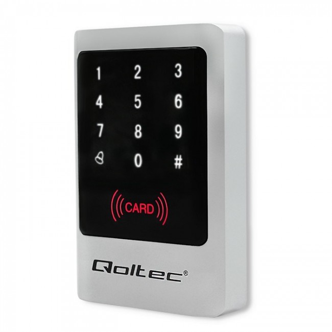 Qoltec 52444 Code lock MIMAS with RFID reader Code | Card | key fob | Doorbell button | IP68 | EM