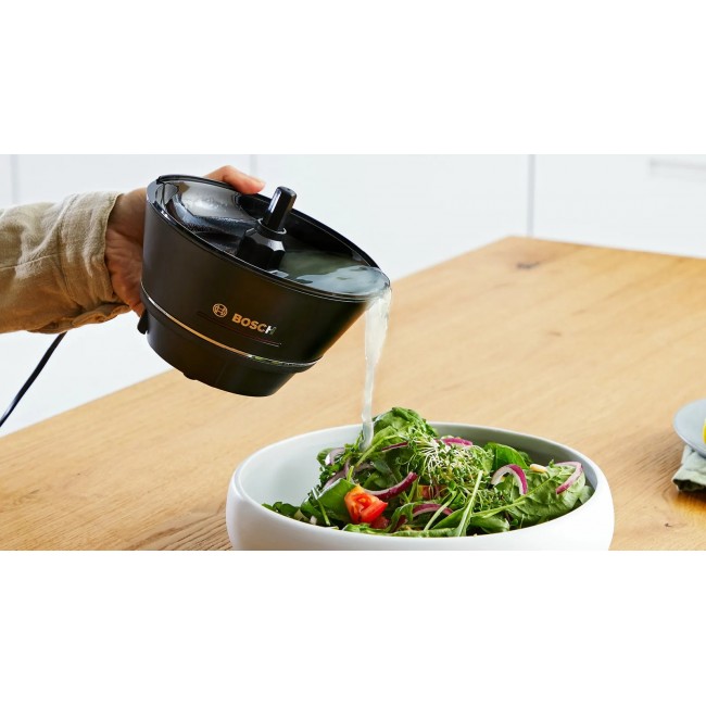 Bosch MCP72GPB citrus press Plastic, Stainless steel Black, Transparent