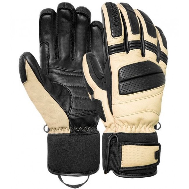REUSCH MASTER PRO GLOVES SIZE 8.5 BEIGE AND BLACK