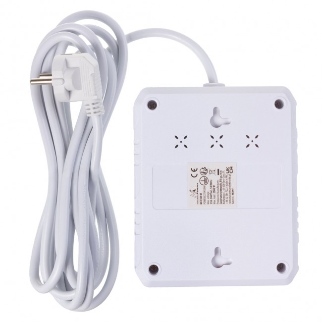 Maclean power strip, extender 2 sockets + 3xUSB, 110-240V AC 50/60Hz, 2.1A max 2500W, 3 m, white, MCE388 W Maclean power strip, extender 2 sockets + 3xUSB, 110-240V AC 50/60Hz, 2.1A max 2500W, 3 m, white, MCE388 W