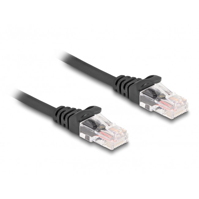 DeLOCK RJ45 Coiled Cable male to male Cat.5e 3 m black