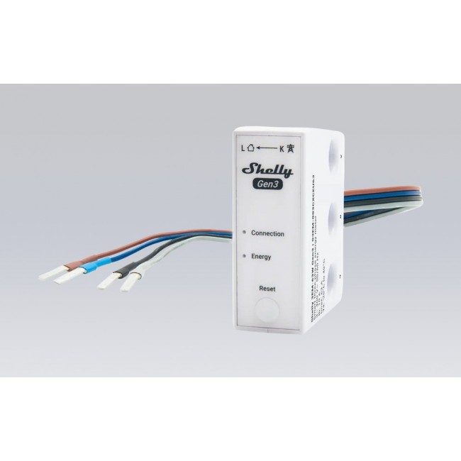 SHELLY WiFi 3EM-63W Gen3 1/3-Channel Power and Energy Meter, White