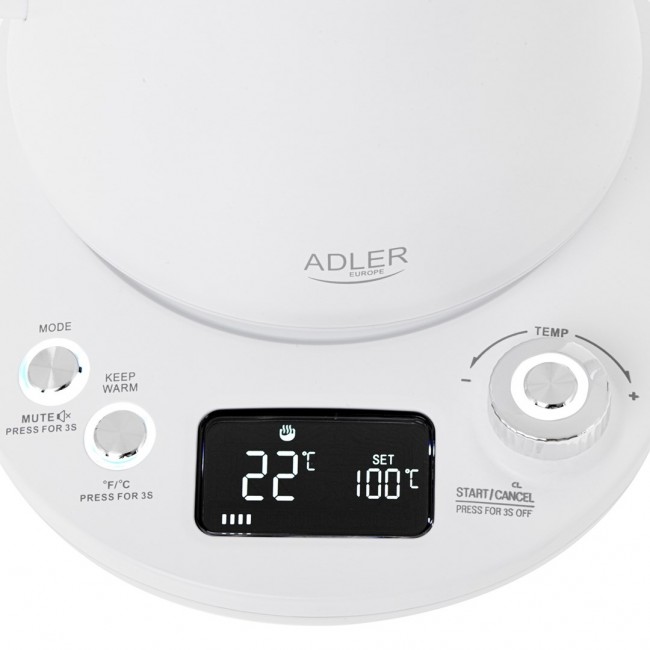 Electric kettle ADLER AD 1349w with long spout 1.0L White Electric kettle ADLER AD 1349w with long spout 1.0L White