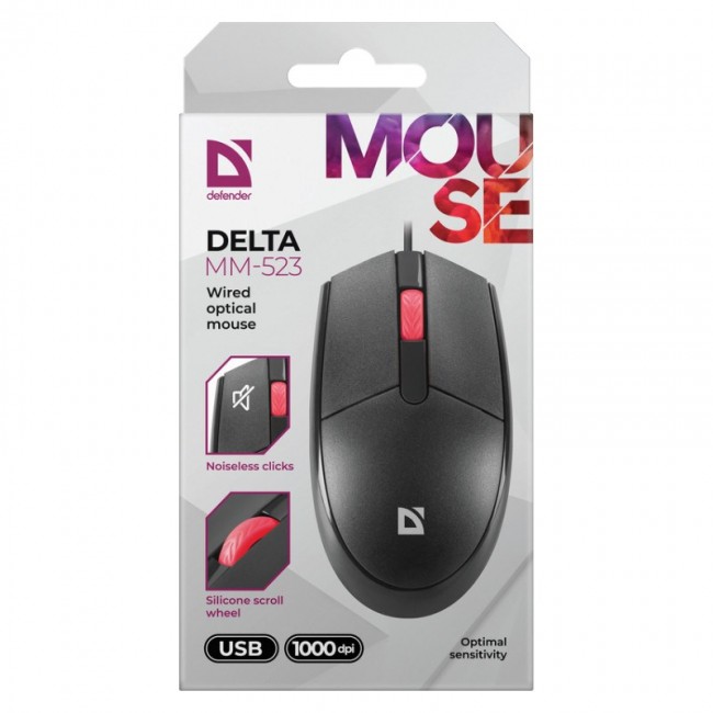 MOUSE DEFENDER DELTA MM-523 CZARNA OPTICAL