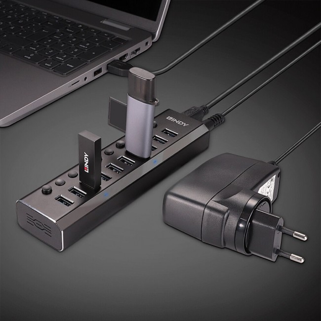 Lindy 10 Port USB 3.0 Hub with On/Off Switches Lindy 10 Port USB 3.0 Hub with On/Off Switches