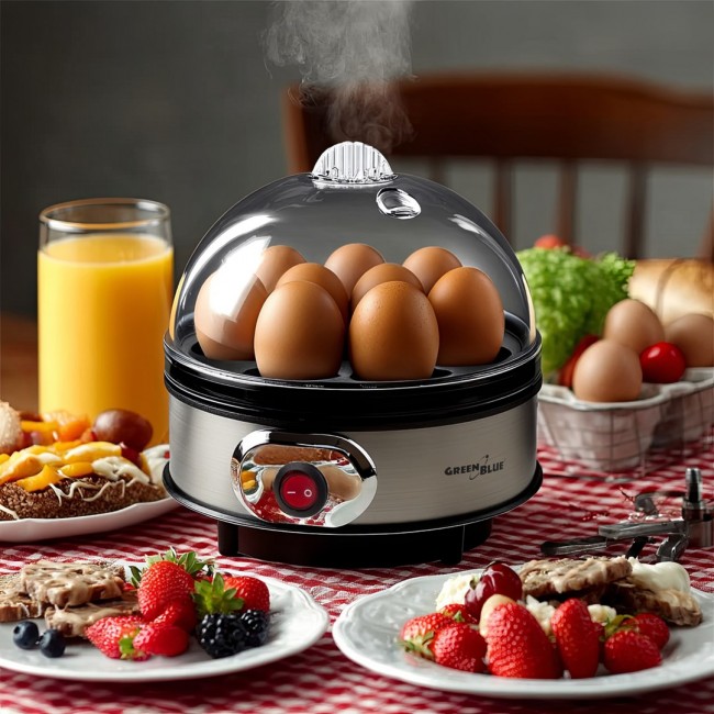 GreenBlue automatic egg cooker, 400W power, up to 7 eggs, measuring cup, 220-240V~, 50 Hz, GB572