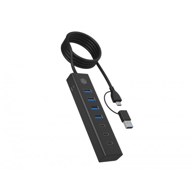 ICY BOX IB-HUB1737-C3 USB 3.2 Gen 1 (3.1 Gen 1) Type-C 5000 Mbit/s Black ICY BOX IB-HUB1737-C3 USB 3.2 Gen 1 (3.1 Gen 1) Type-C 5000 Mbit/s Black