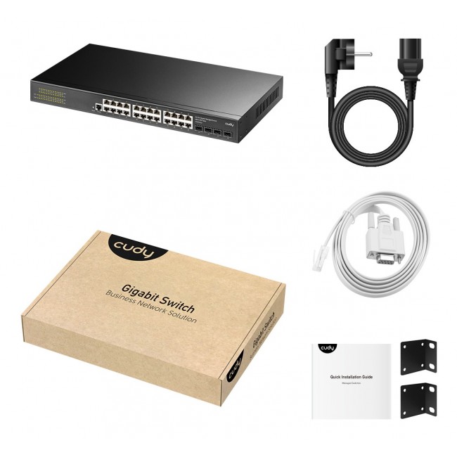 Cudy GS2024S2 network switch Managed L2/L3 Gigabit Ethernet (10/100/1000) 1U Black