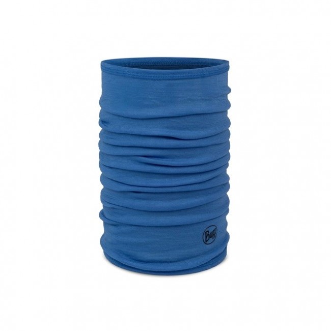 Buff Merino Lightweight Jr Solid Children's merino wool neck warmer Blue
