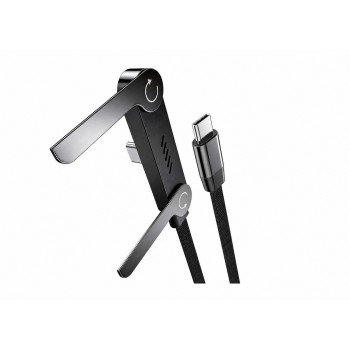 Vakoss TC-U570 USB-C to USB-C Cable with Stand Function, 100W, 1m, Black