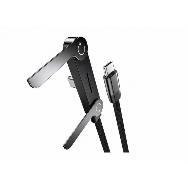 Vakoss TC-U570 USB-C to USB-C Cable with Stand Function, 100W, 1m, Black