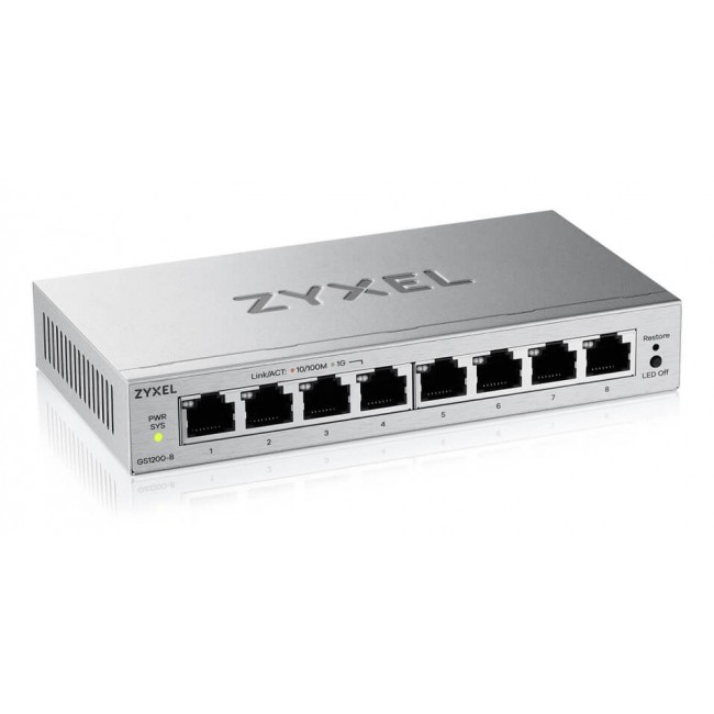 Zyxel GS1200-8V3 Managed L2 Gigabit Ethernet (10/100/1000) Desktop Grey