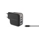 Conceptronic 3-Port 67W GaN USB PD Charger with USB-C Charging Cable, USB-C x 2, USB-A x 1, QC 3.0, PPS