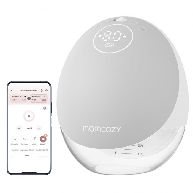 Momcozy M9 Breast pump with app control Single set Gray