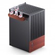 Jonsbo T6 PC Case, Mini-Tower, Mini-ITX, Tempered Glass, Wood, black