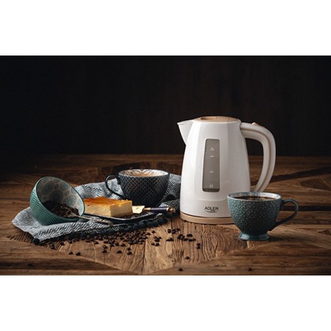 Adler AD 1264 electric kettle 1.7 L 2200 W Hazelnut, White Adler AD 1264 electric kettle 1.7 L 2200 W Hazelnut, White