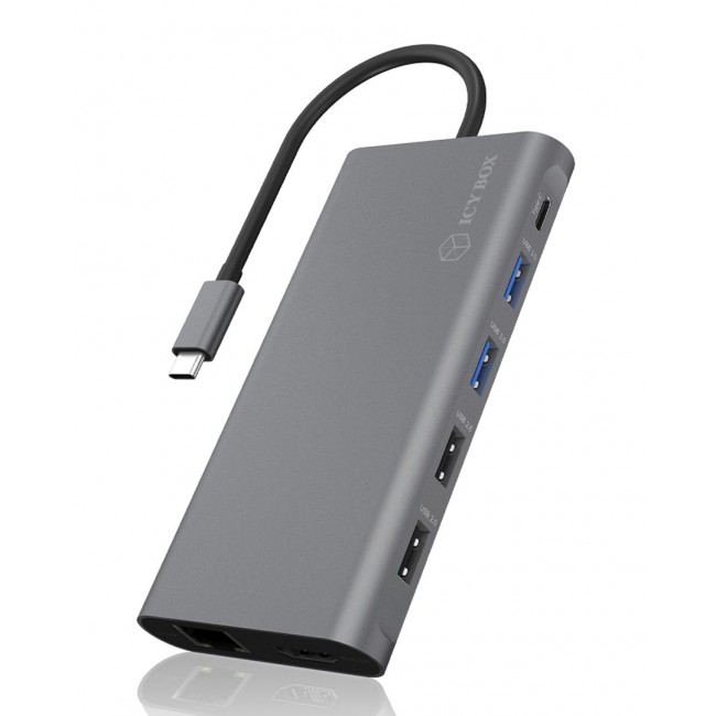 ICY BOX IB-DK4050-CPD Wired USB 3.2 Gen 1 (3.1 Gen 1) Type-C Anthracite