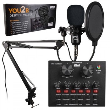 DNA YOU2B - podcast kit (microphone, audio interface, tripod)