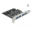 DeLOCK PCI Express x1 Card to 4 x external USB Type-A female SuperSpeed USB (USB 3.2 Gen 1)