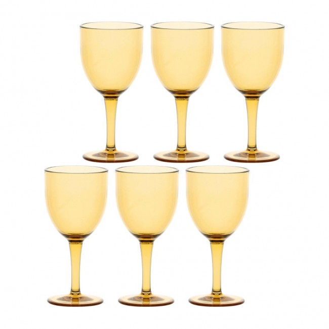 ROSE&TULIPANI FIABA Set of 6 acrylic wine glasses 400 ml, amber