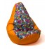 Sako bag pouffe pear print orange-fairy2 XL 130 x 90 cm