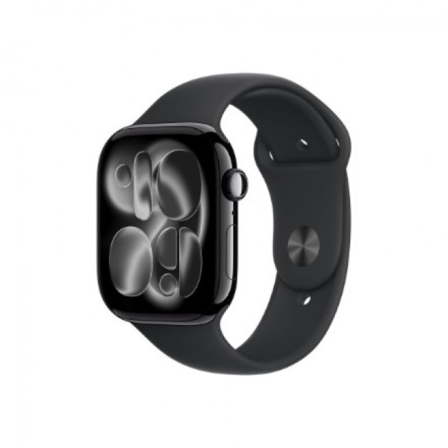 Apple Watch Series 11 GPS 46mm Jet Black Aluminium Case with Black Sport Band - M/L