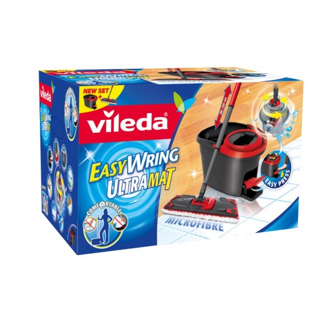 Vileda 140827 mop Polyamide, Polyester, Polypropylene (PP), Thermoplastic polymer Black, Red