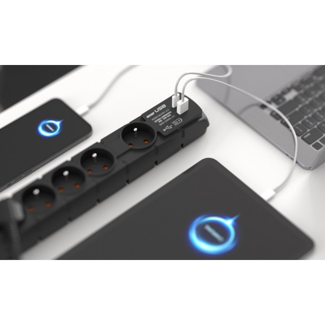 ACAR W2436 surge protector Black 6 AC outlet(s) 230 V 1.5 m