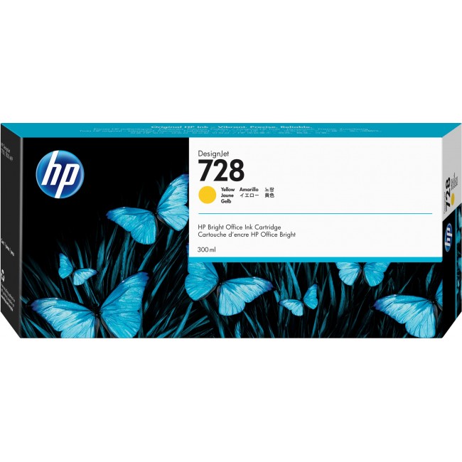 HP 728 300-ml Yellow DesignJet Ink Cartridge HP 728 300-ml Yellow DesignJet Ink Cartridge