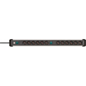 Power strip with switch Silver-Black