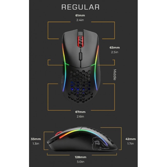 Glorious PC Gaming Race Model D mouse Right-hand USB Type-A Optical 12000 DPI