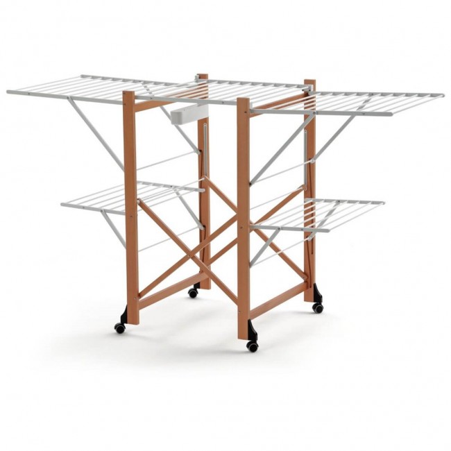 ARREDAMENTI GABBIANO Drying rack on wheels - 175 x 67 cm, Brown