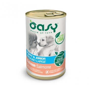 OASY One Protein Puppy & Junior Medium/Large Salmon - wet dog food - 400g
