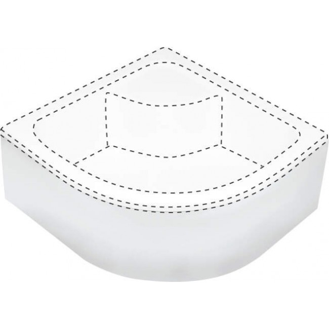 Shower tray cover semicircular 80x80 cm