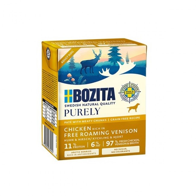 BOZITA Purely Pat Duoprotein Chicken and venison - wet dog food - 370g