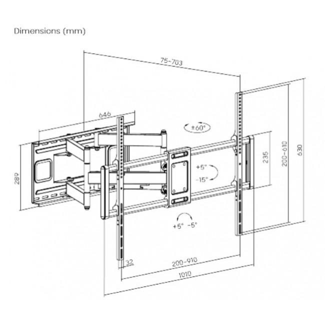 Gembird WM-120ST-01 TV mount/stand 3.05 m (120