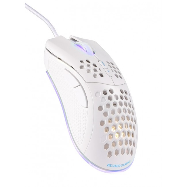 Deltaco Gaming GAM-108-W mouse Right-hand USB Type-A Optical 6400 DPI