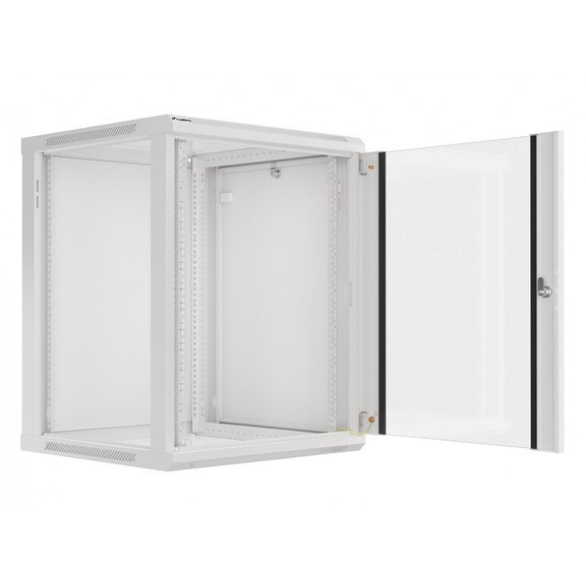 Lanberg wall-mounted installation rack cabinet 19'' 15U 600x600mm gray (glass door)