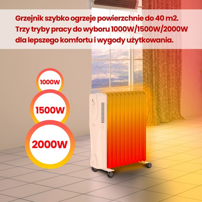 Extralink Oil filled radiator NY-25W1 2500W, 11 fins