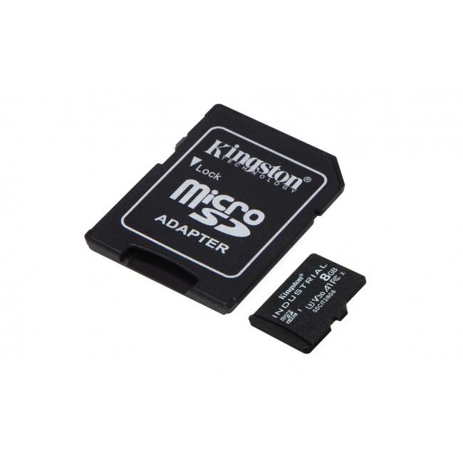 Kingston Technology 8GB microSDHC Industrial C10 A1 pSLC Card + SD Adapter Kingston Technology 8GB microSDHC Industrial C10 A1 pSLC Card + SD Adapter