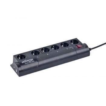 EnerGenie EG-PMS2 surge protector Black 6 AC outlet(s) 220 230