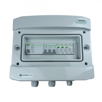 Switchgear attached AC hermetic IP65 EMITTER with surge arrester AC Noark type 1+2, 50A 3-F, RCD type A 63A/300mA
