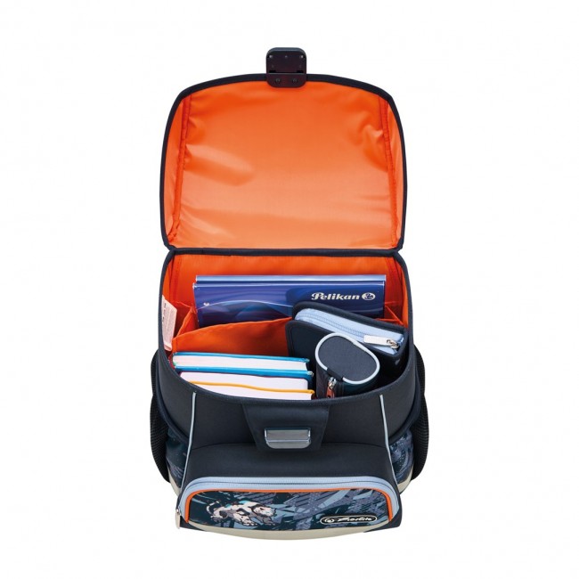Herlitz Loop Plus TechMech school bag set Boy Polyester Blue, Orange