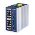 PLANET ndustrial L2+ 16-Port 10/100/1000T 802.3at PoE + 4-Port 10G SFP+ Managed Ethernet Switch L2+ Gigabit Ethernet (10/100/1000) Power over Ethernet (PoE) Aluminium, Blue