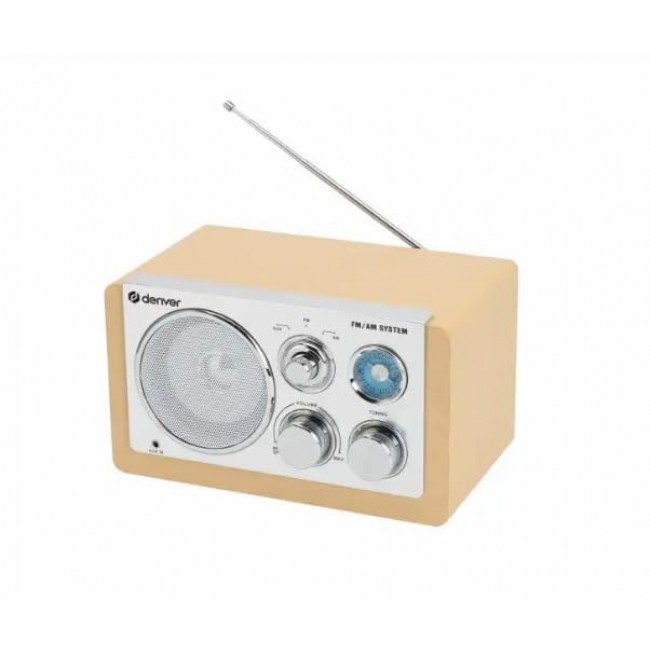 Denver TR-63LW radio Personal Analog Bamboo, Silver Denver TR-63LW radio Personal Analog Bamboo, Silver