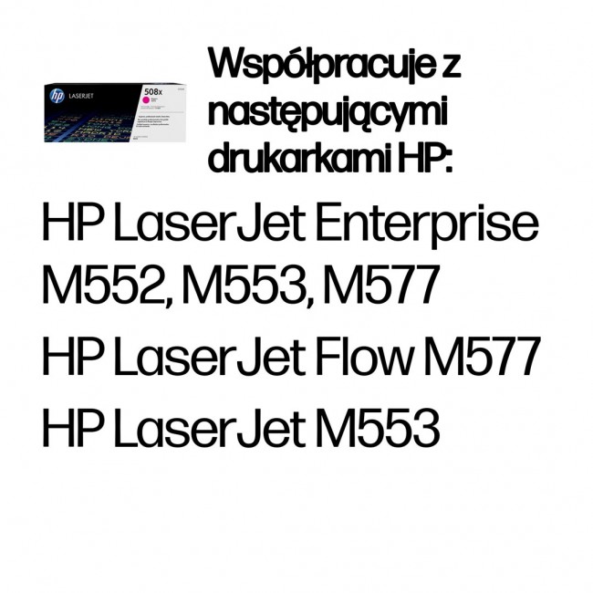 HP 508X High Yield Magenta Original LaserJet Toner Cartridge HP 508X High Yield Magenta Original LaserJet Toner Cartridge