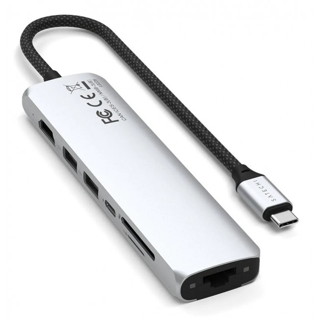 Satechi USB-C 7-in-1 Slim Multi Port Adapter Silve