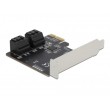 DeLOCK 4 port SATA PCI Express x1 Card - Low Profile Form Factor