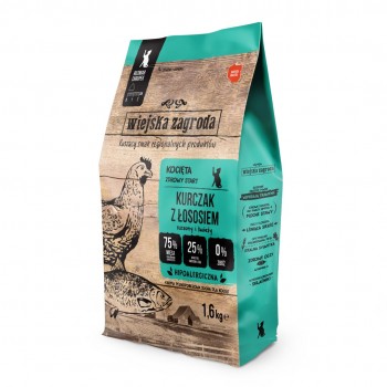 WIEJSKA ZAGRODA Chicken with salmon for kittens - dry cat food - 1,6kg
